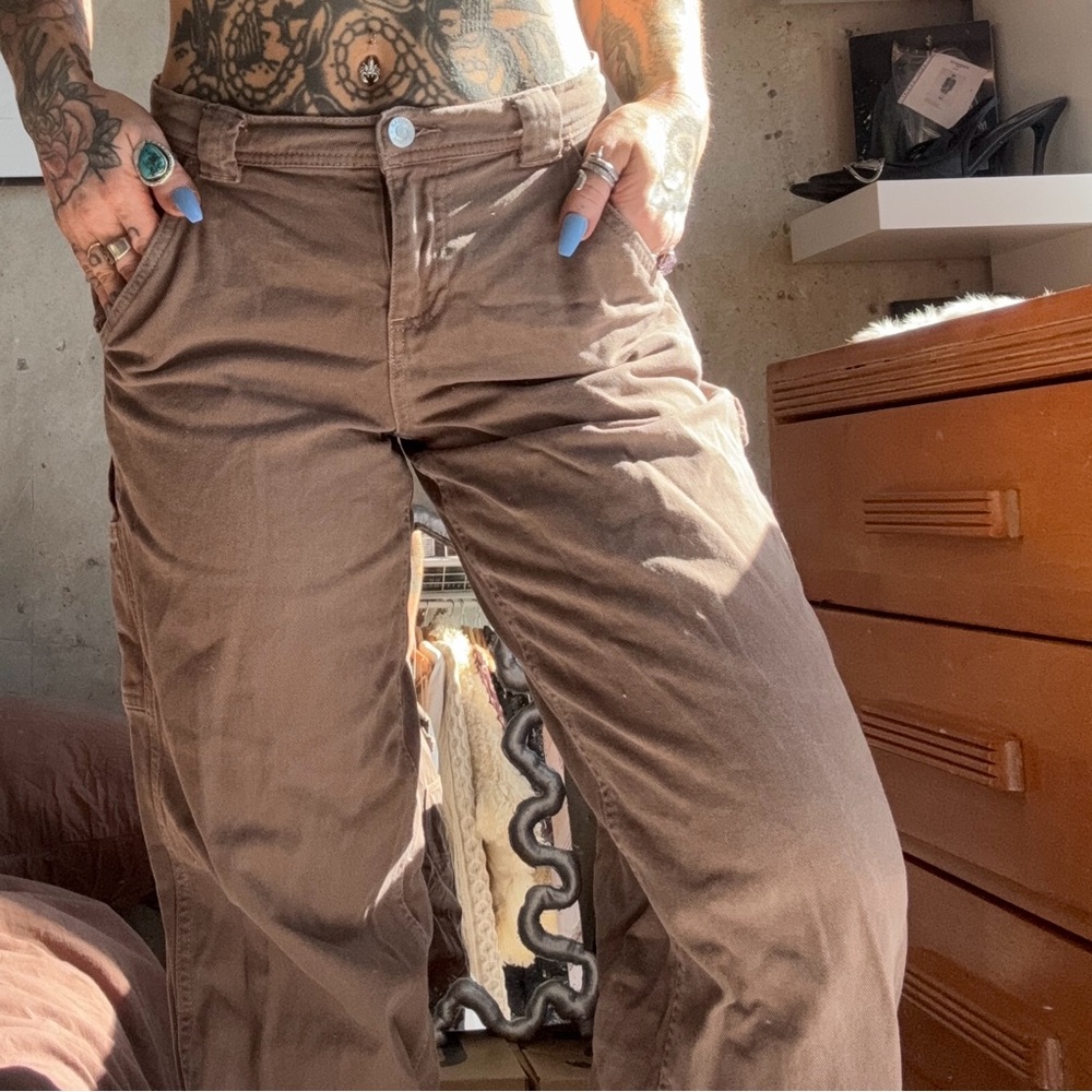 Garage Brown Straight Leg Pants
